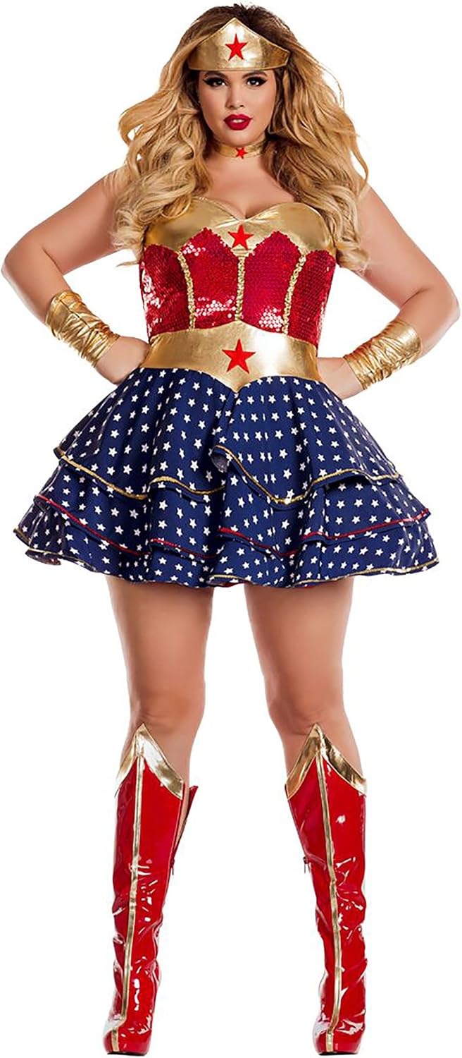 Detalle de Party King PK819XL Women's Plus-Size Sweetheart Costume with Sequins
