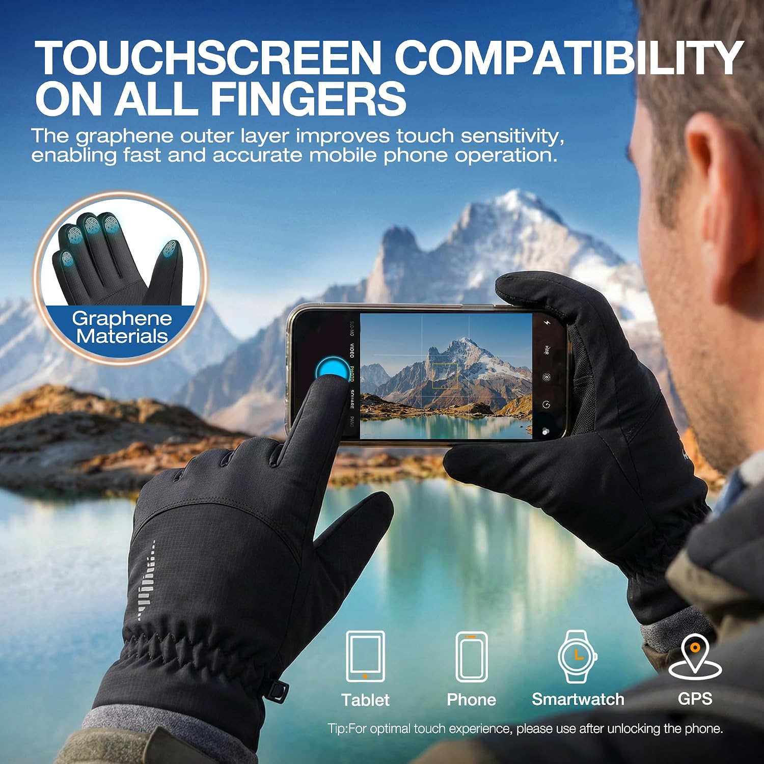 Detalle 1 de SIMARI Winter Gloves, XX-Large Black, Touchscreen Fingers and Windproof Cuffs