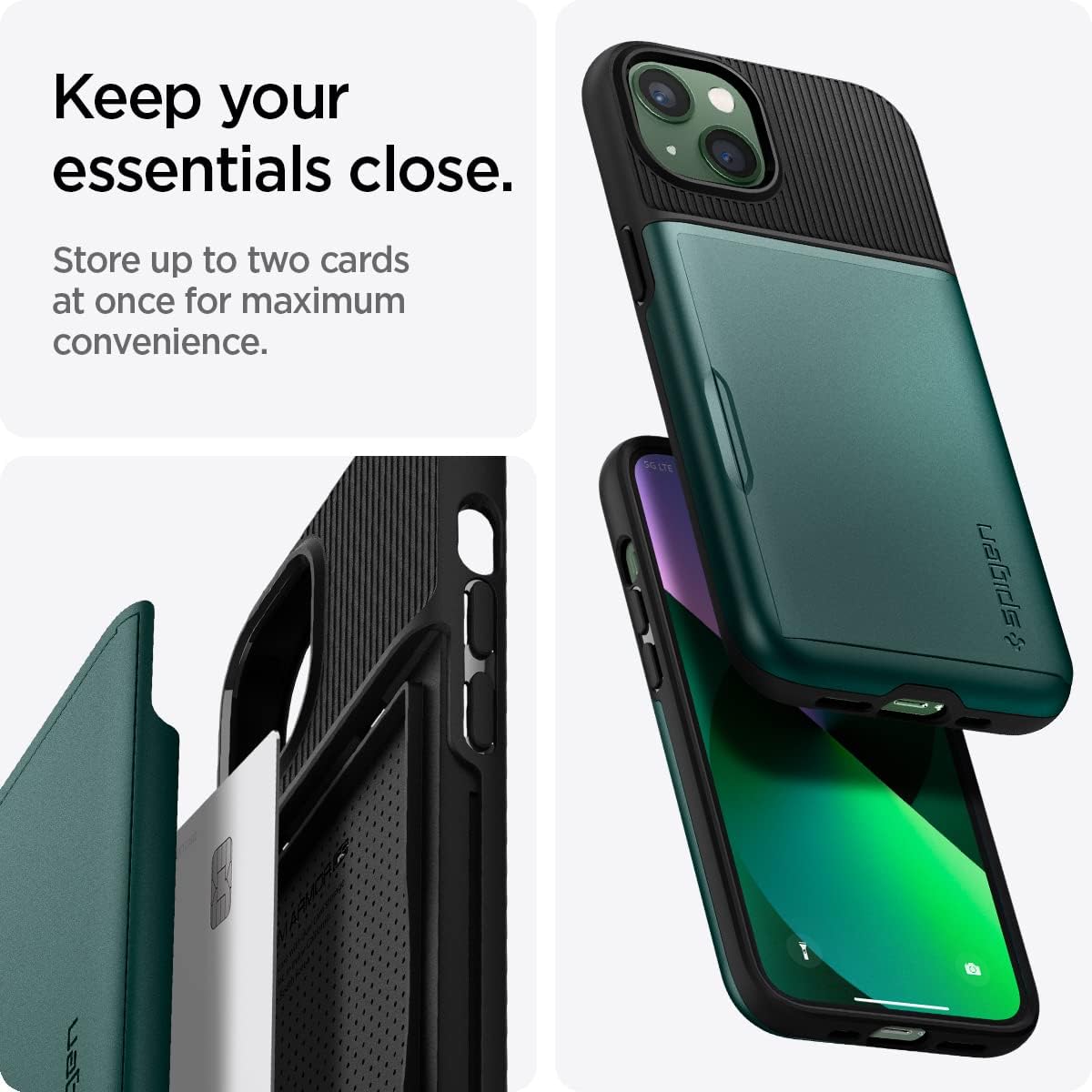 Thumbnail 2 de Coque Spigen Slim Armor CS pour iPhone 13 – Vert Nuit ⚙
