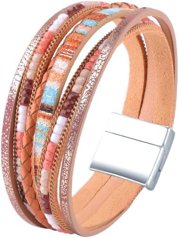 Thumbnail 6 de Viwind Lederarmband Damen Boho Multilayer