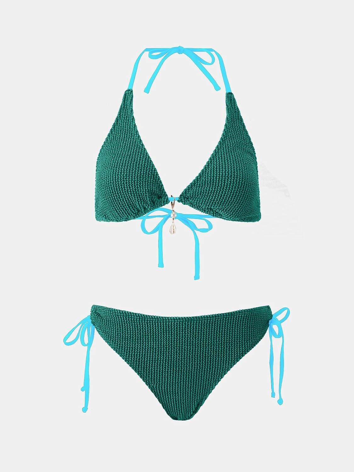 Detalle de Ensemble bikini Charm Oceanside de CUPSHE — dos nu, bretelles à nouer et taille basse
