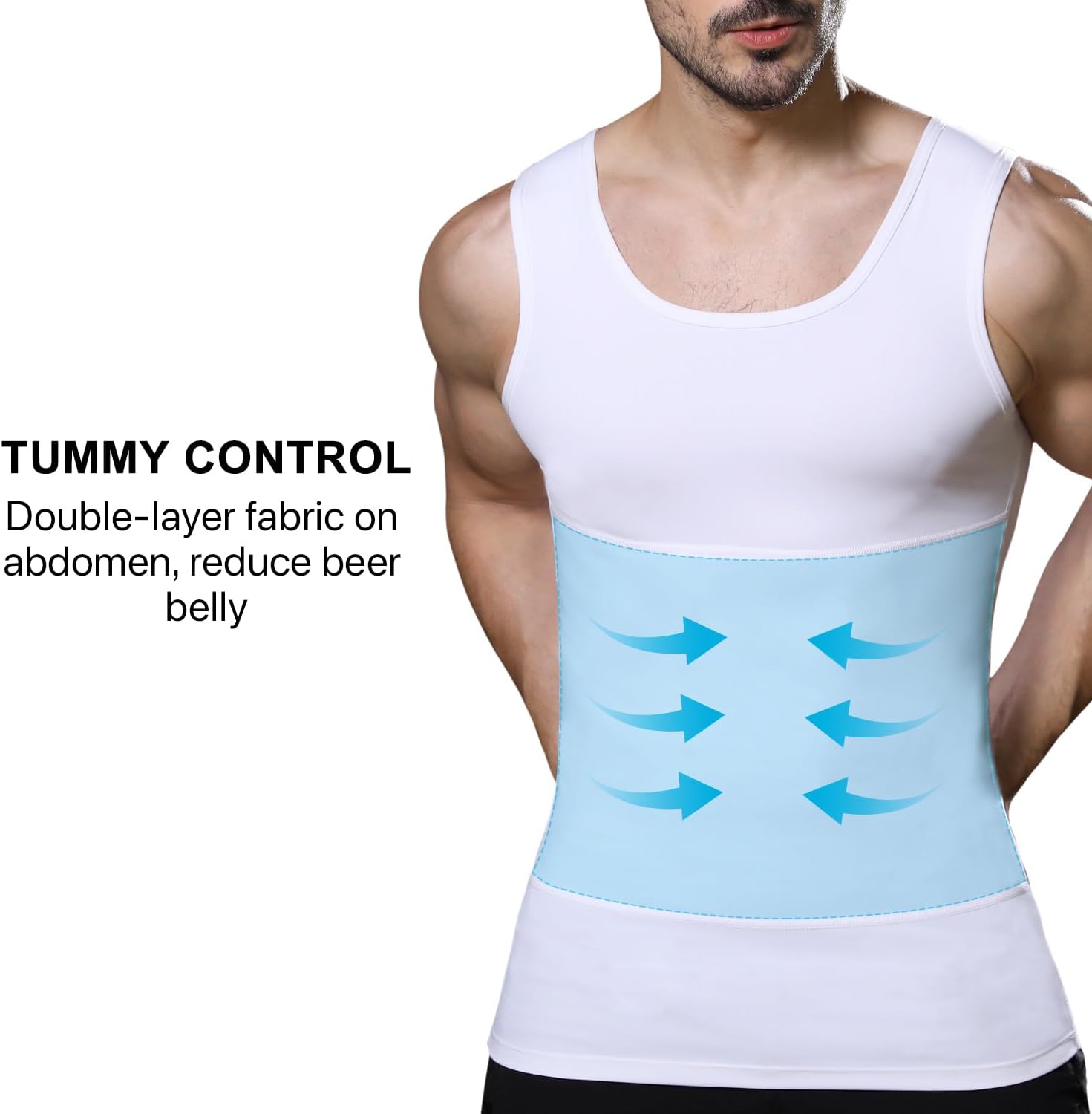 Thumbnail 2 de Mens Slimming Compression Shirt 1 Tank Top