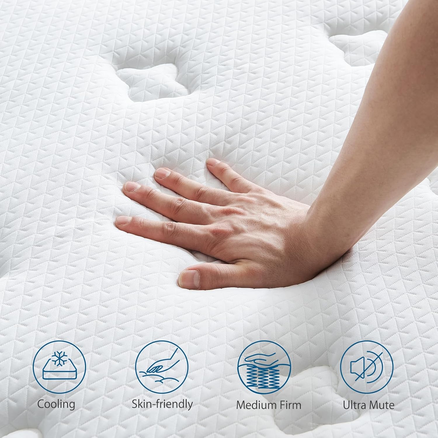 Detalle 2 de Inofia Single Mattresses Memory Foam Sprung Hybrid 3FT (10.3 Inch) – Medium Firm, Zone Support