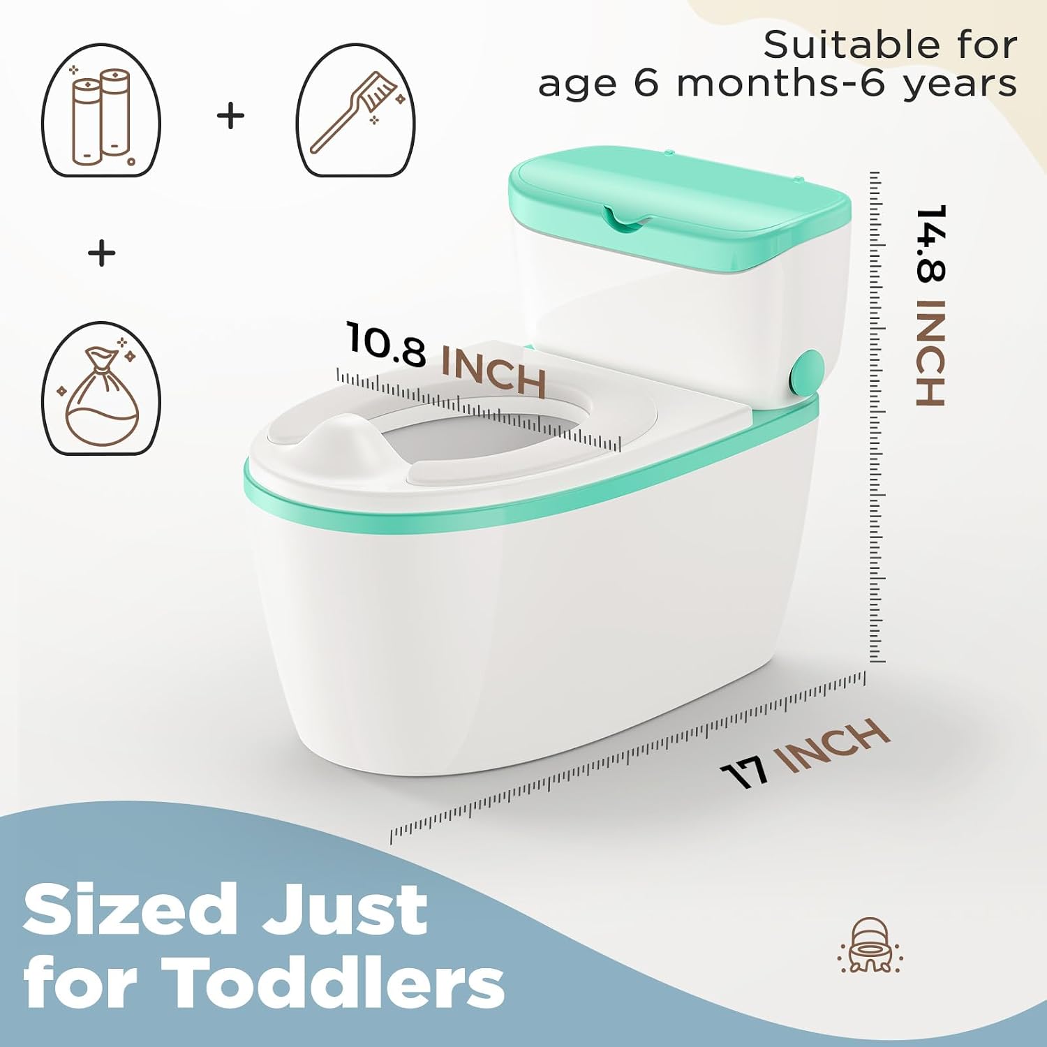 Detalle 2 de Basece Toddler Potty Training Toilet, 110 lb Capacity