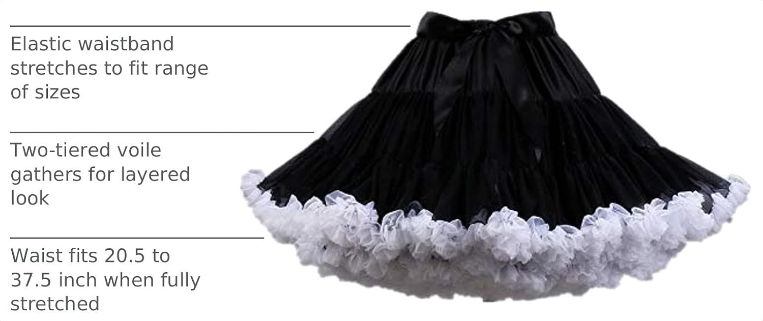 Detalle de Colyanda 3-Layered Pleated Tulle Petticoat Tutu Skirt with Elastic Waist