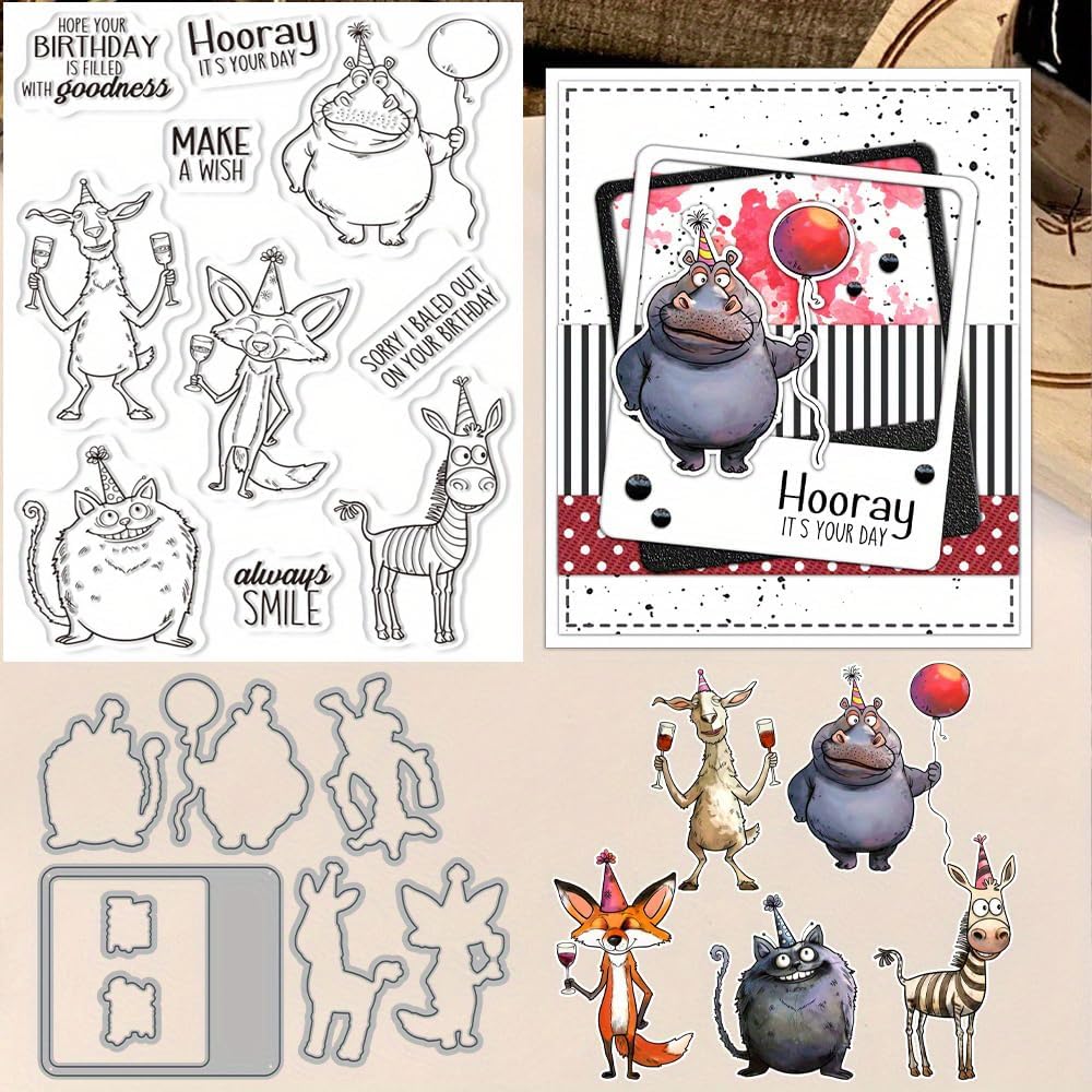 Detalle de LZBRDY Clear Stamp and Metal Die Set