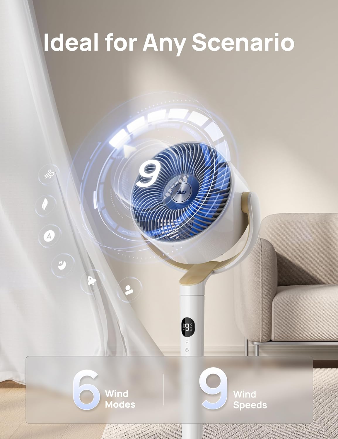 Thumbnail 5 de Dreo Smart Fan 37–42" Wi‑Fi floor fan