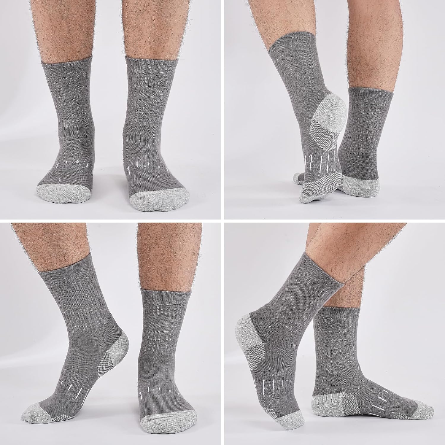 Detalle de Niorasen Socken Herren – Baumwolle mit verstärkter Ferse und Nahtlose Zehen, 4er Pack