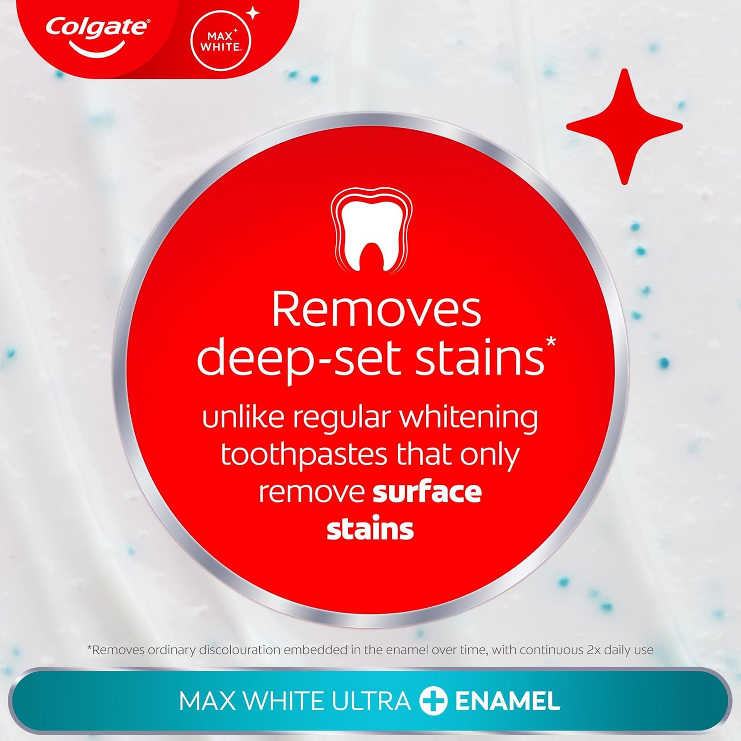 Detalle de Colgate Max White Ultra+ Enamel Toothpaste 75ml: Deep Whitening, Enamel Protection and ActivShine
