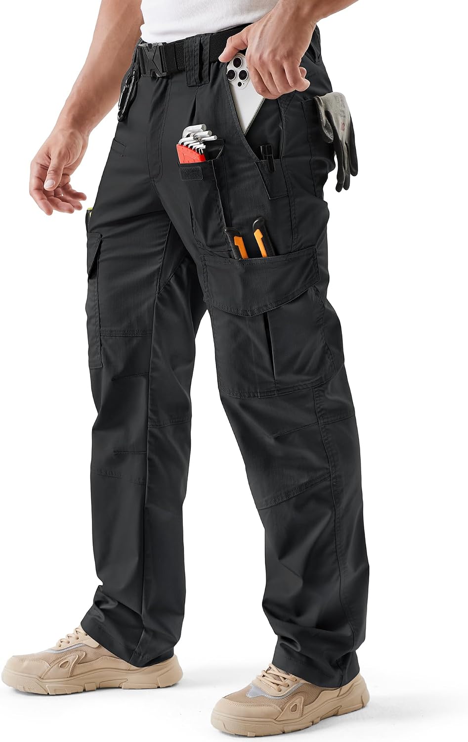 Detalle de IGOLUMON Work Trousers Men Cargo Stretch Fit Tactical Work Pants with Multi-Pockets