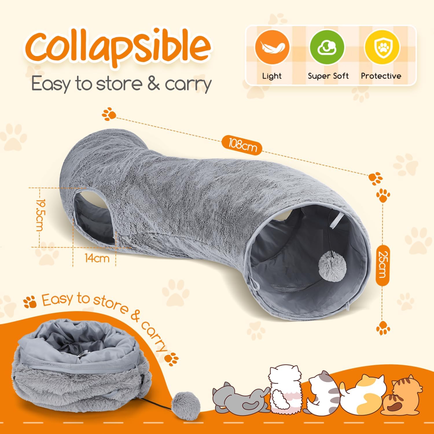 Detalle 2 de Nobleza Tunnel pour Chat 108 cm đ±