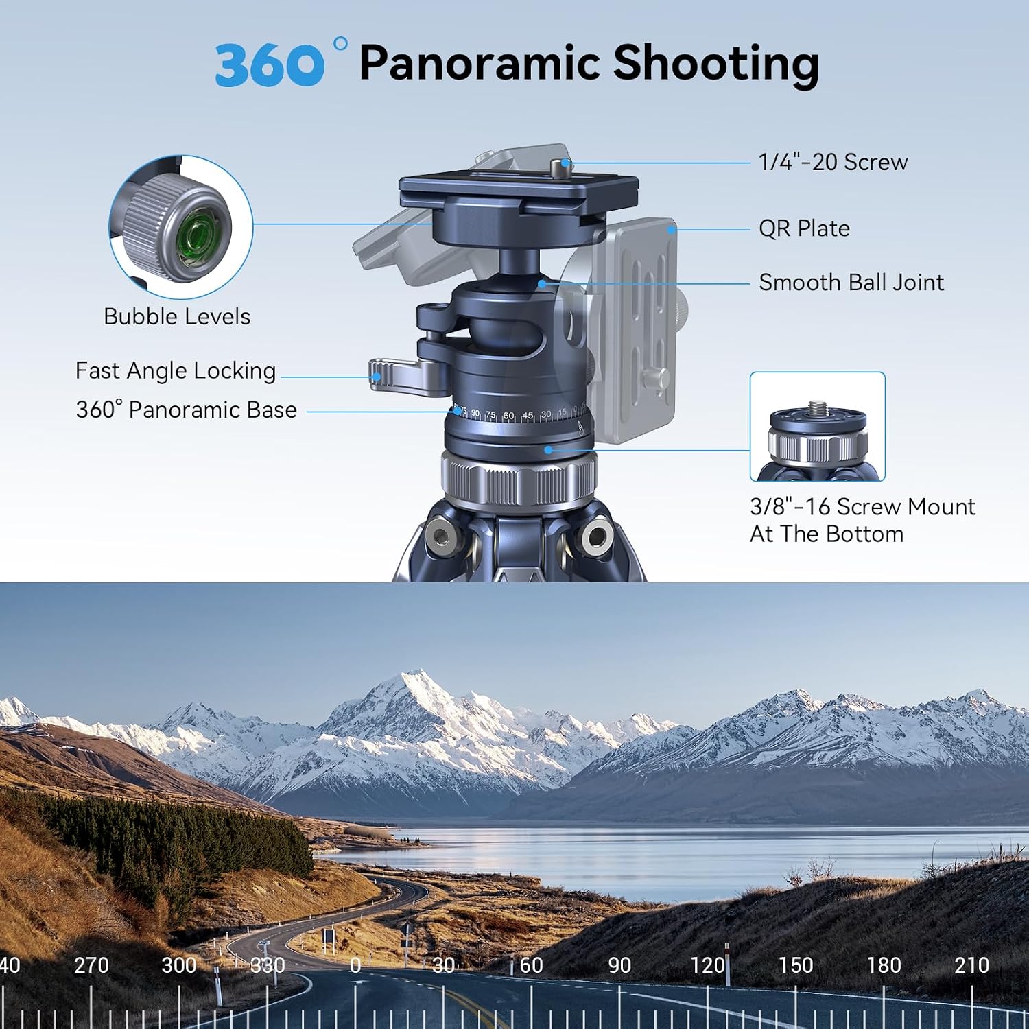 Thumbnail 4 de SMALLRIG Lightweight Travel Tripod AP-02 – kompaktes Reisestativ mit 8 kg Tragkraft