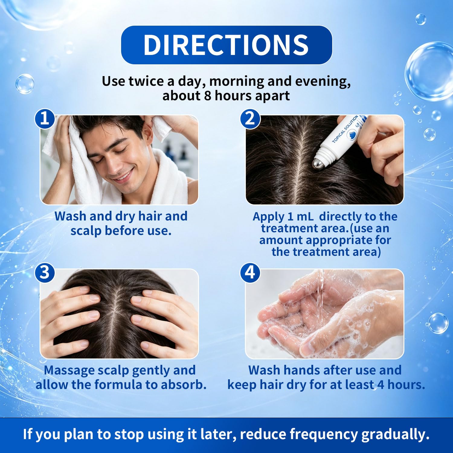 Detalle 1 de DOVIREY 5% Minoxidil Roll-On for Men, Topical Hair Regrowth Solution