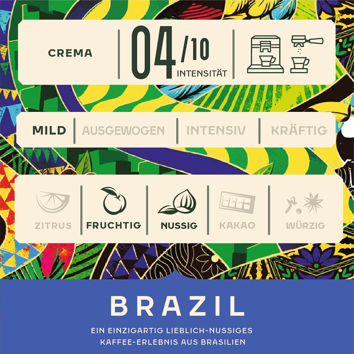 Detalle de Jacobs Kaffeebohnen Origins Brazil – milder, nussiger Geschmack aus Brasilien, 1 kg Ganze Bohnen