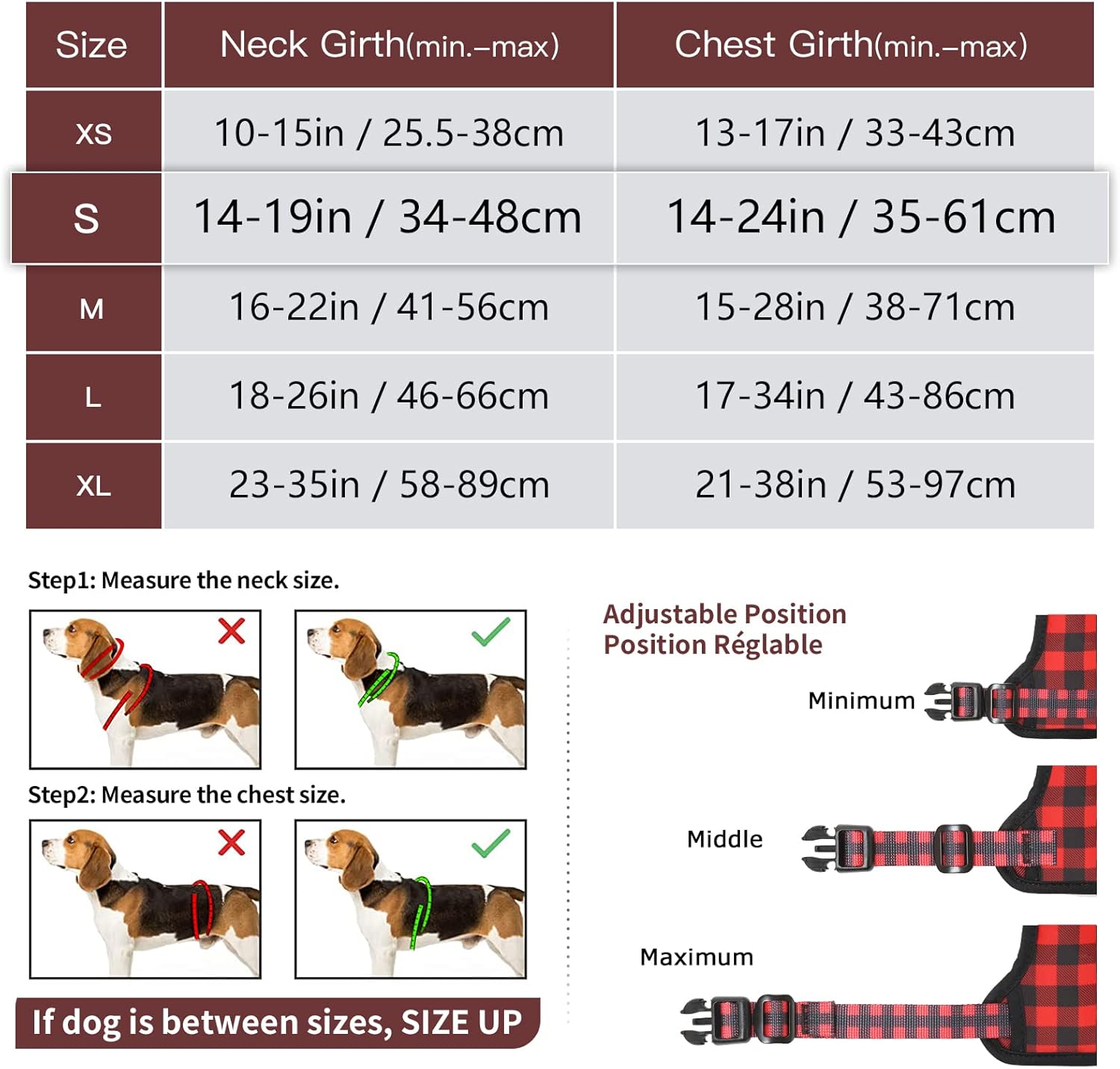 Thumbnail 1 de HEELE Small Dog No Pull Harness (Soft Handle, Reflective) – Checkered-Red, Size S