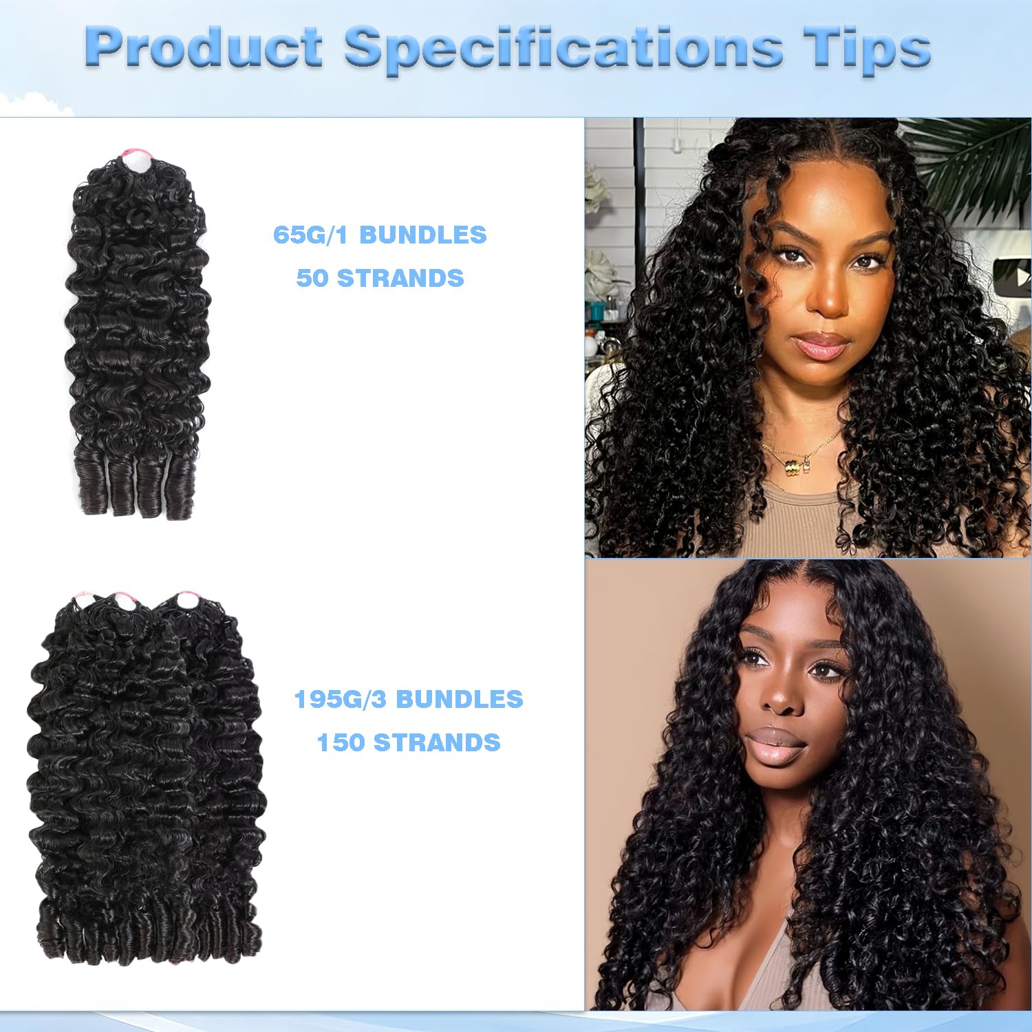 Detalle de Miracle Knots Burmese Curly Crochet Hair, 18 Inch