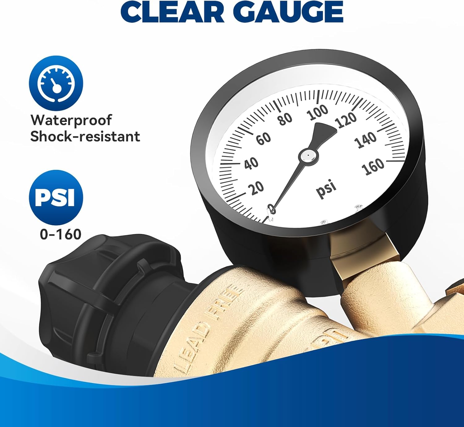 Detalle 2 de RVGUARD RV Water Pressure Regulator Valve 50 PSI