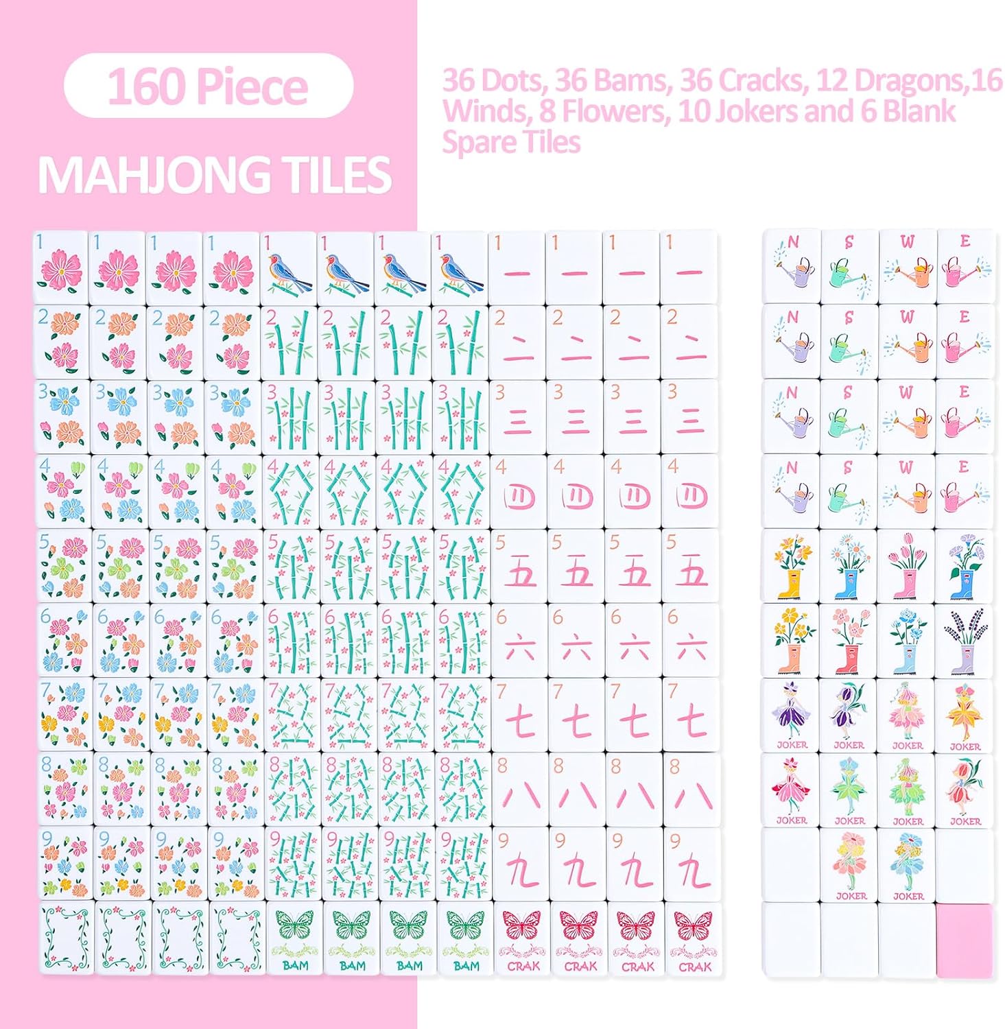 Thumbnail 1 de 2026 American Mahjong Set with Blue Carrying Bag — 160 Tiles, Racks & Accessories