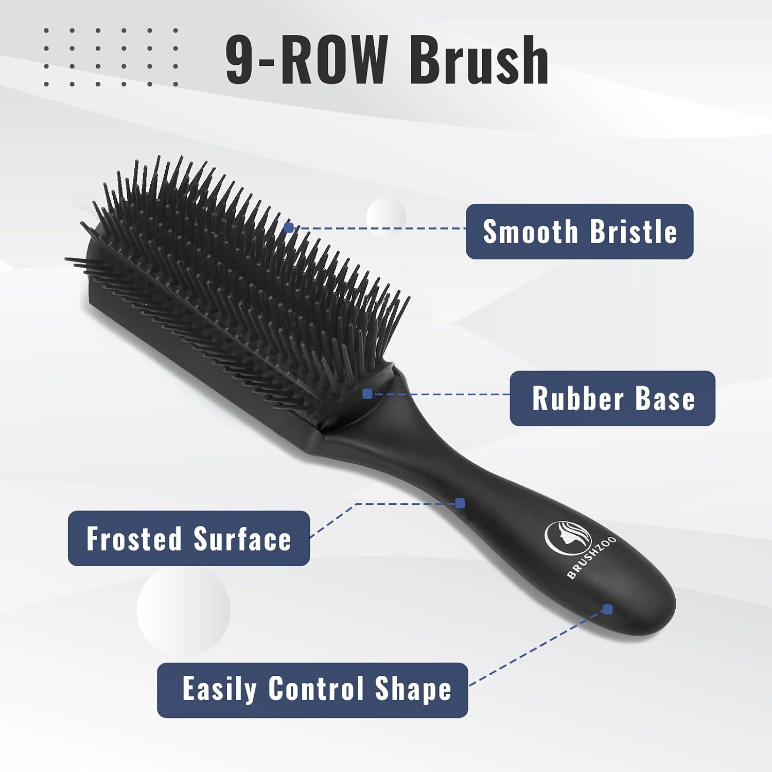 Detalle de BRUSHZOO Hair Brush Set, 9-Row Brush