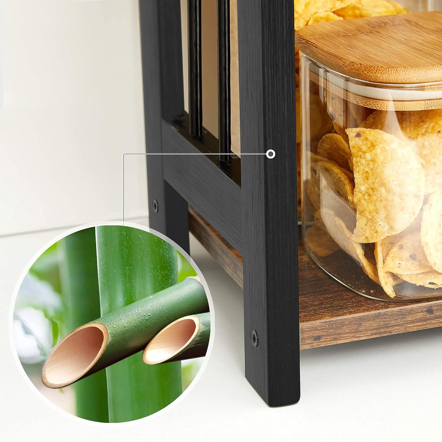 Thumbnail 6 de SONGMICS OFS047B01 3-Tier Countertop Spice Rack, Vintage Brown and Black