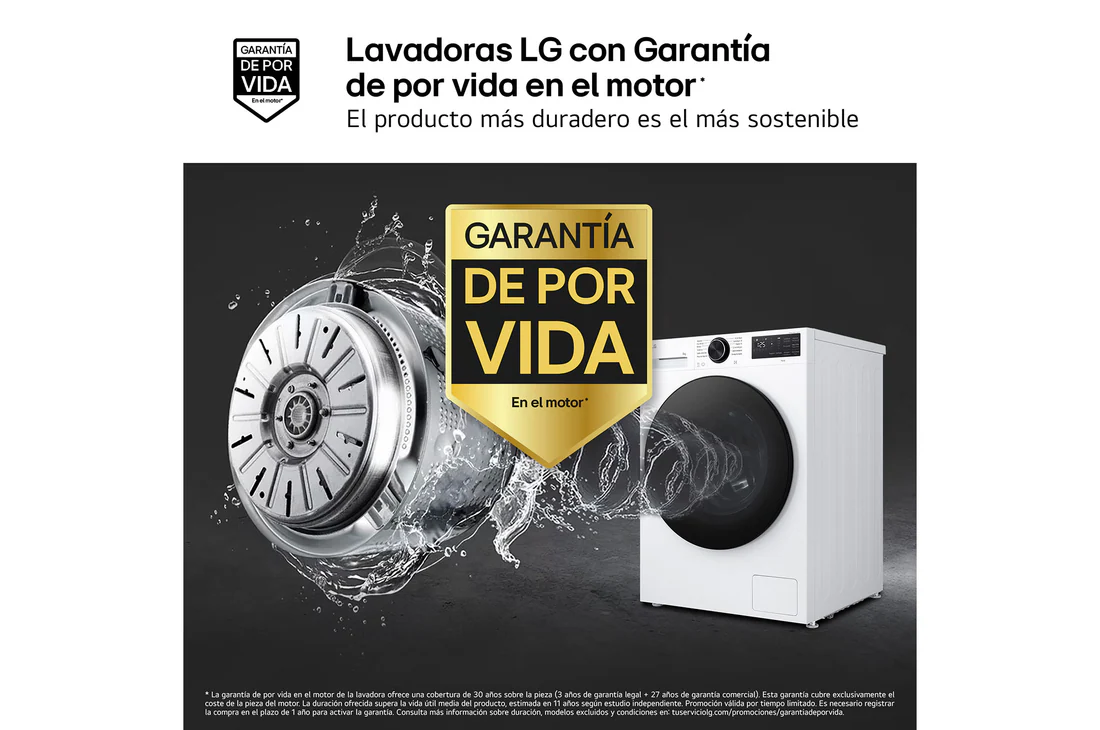 Detalle 2 de LG F4X5011TLB Lavadora Inteligente 11 kg – AI Direct Drive, TurboWash 360º, Serie 500