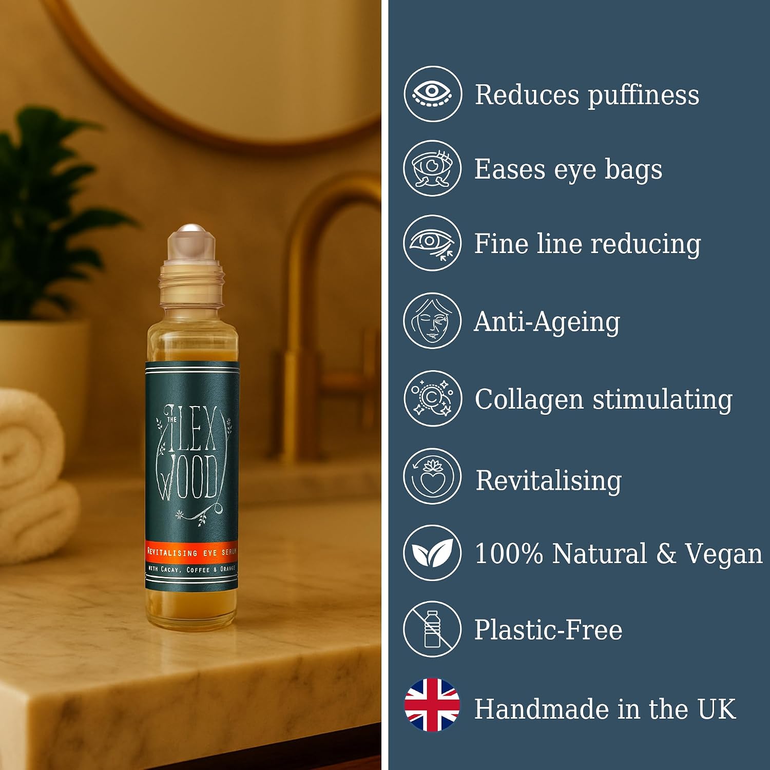 Detalle 2 de The Ilex Wood Revitalising Eye Serum (Cacay Oil) – 10ml all-natural vegan anti-ageing eye serum