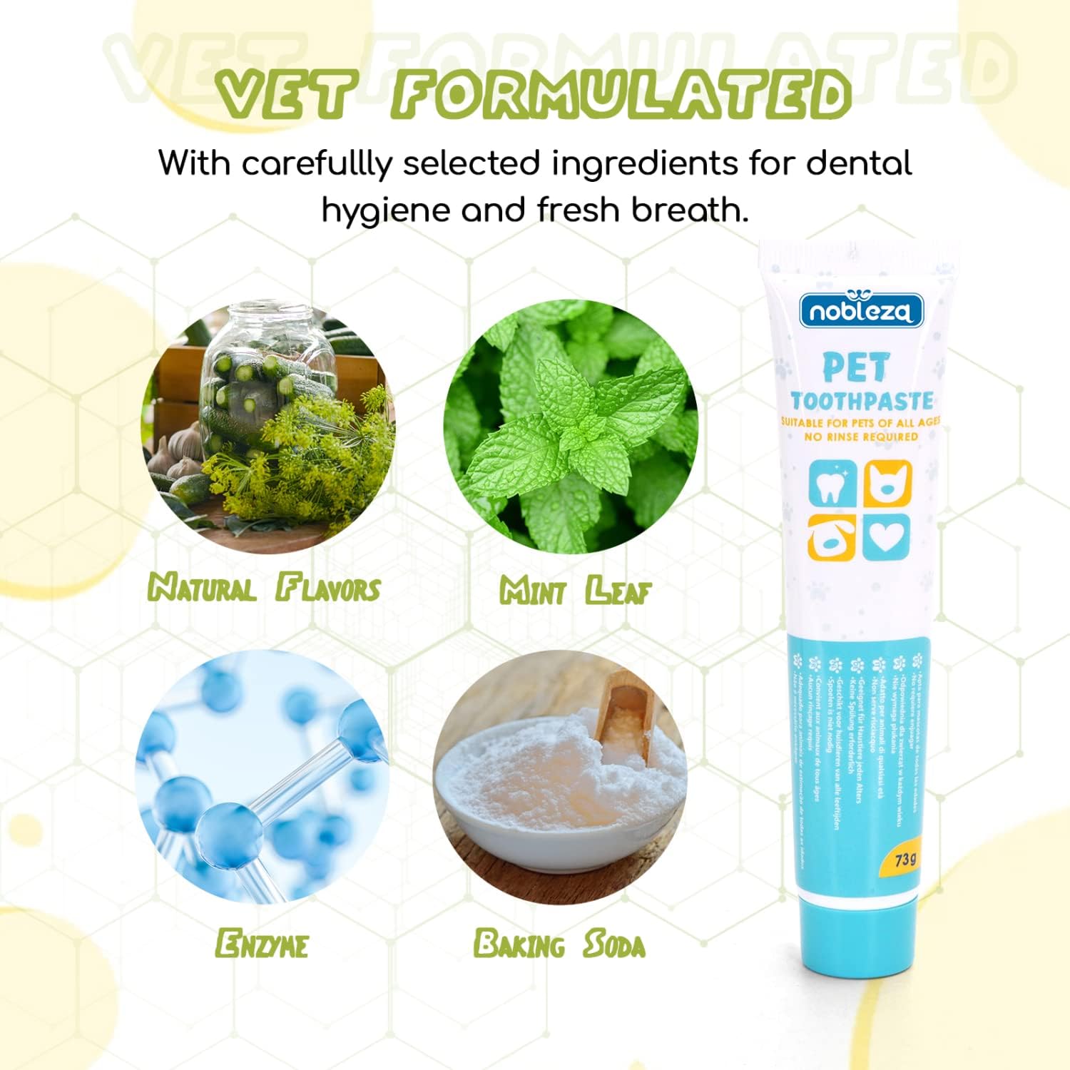 Detalle 2 de Nobleza Set Dentaire pour Chien — Brosse à Dents Double Face, Dentifrice Antitartre & Accessoires (73 g, 2 Doigtier)