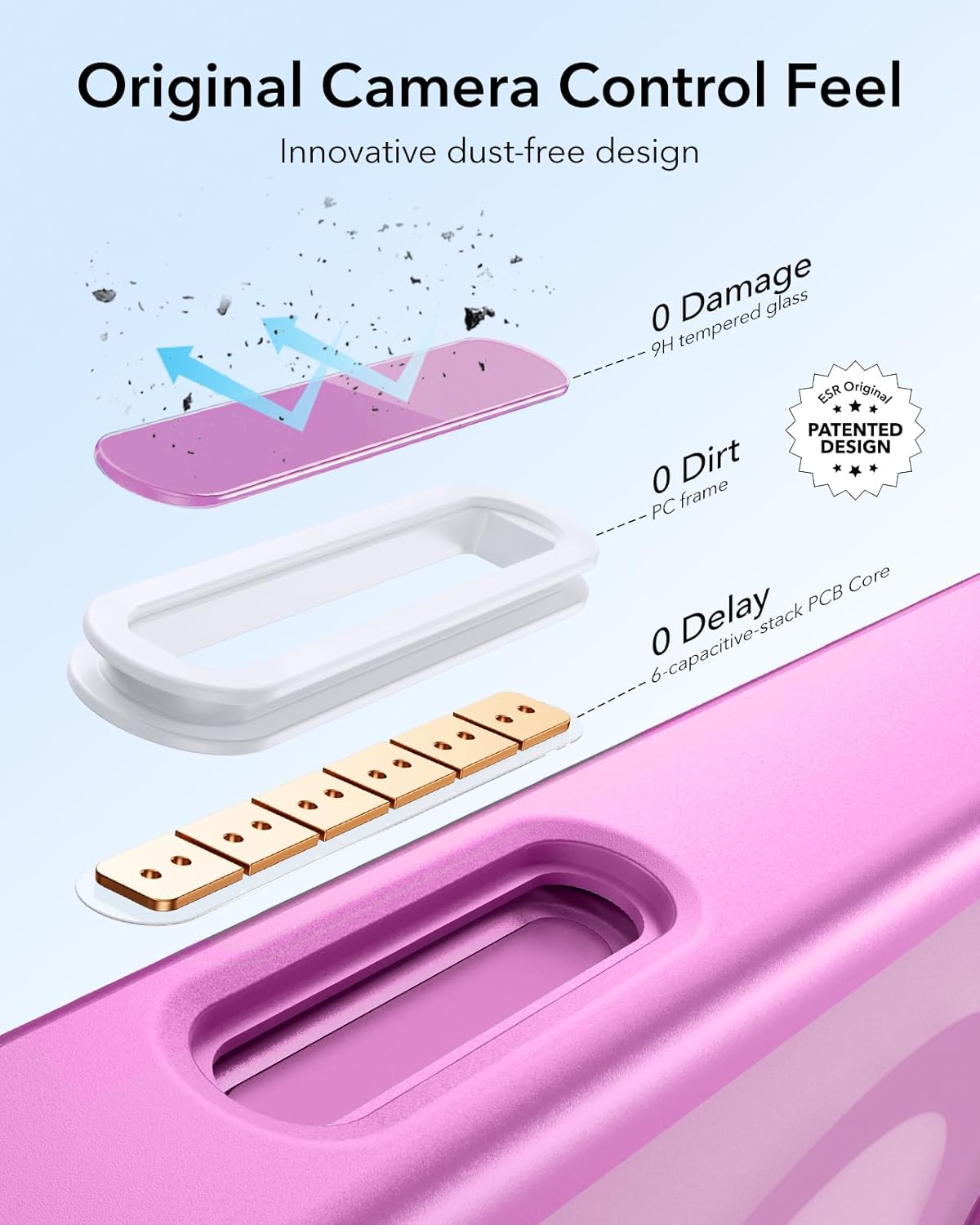 Thumbnail 3 de ESR iPhone 16 Case with Camera Control, MagSafe & Adjustable Stash Stand (Classic Series, Frosted Pink)