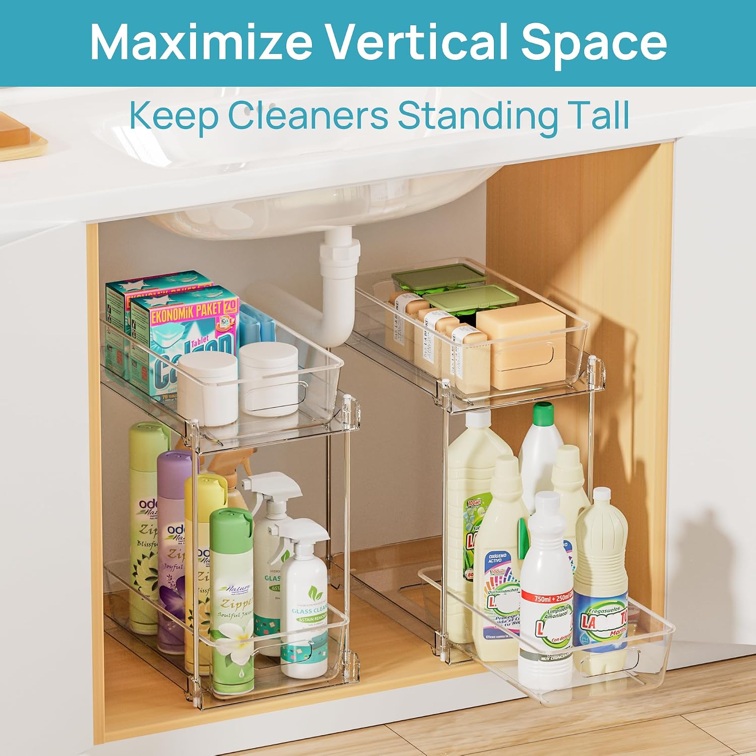 Detalle 1 de Vtopmart Under-Sink Organizer 2-Pack