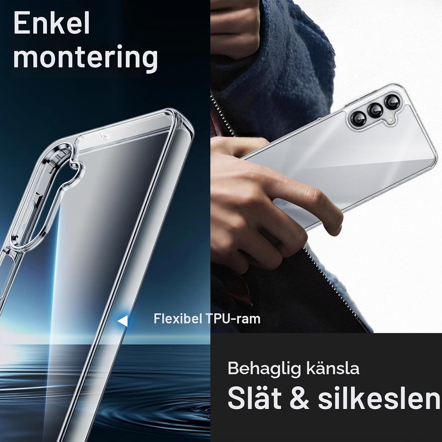 Thumbnail 6 de JETech klart skal för Samsung Galaxy A16 med TPU-ram och hård PC-baksida