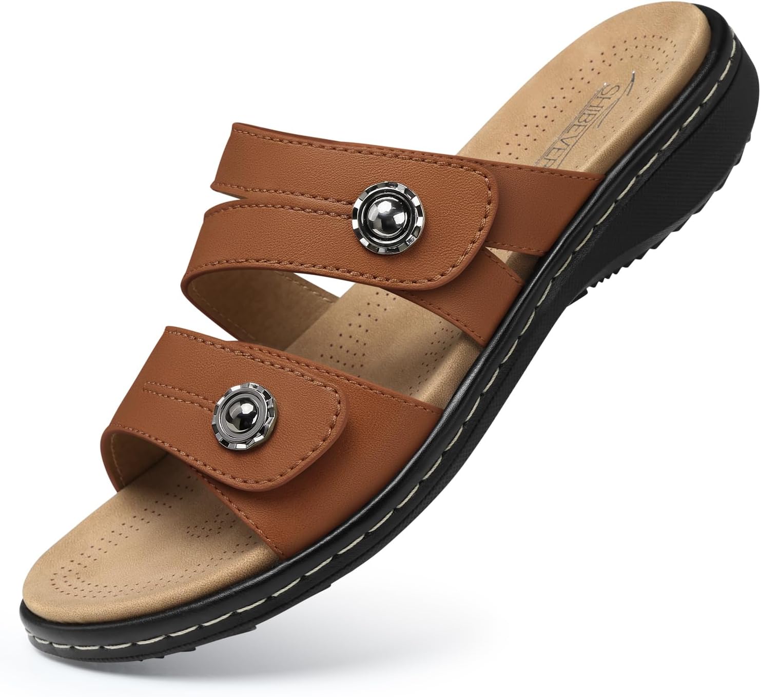 Thumbnail 6 de SHIBEVER Flat Sandals Women Dressy: Non Slip, Arch Support & Orthopedic Comfort