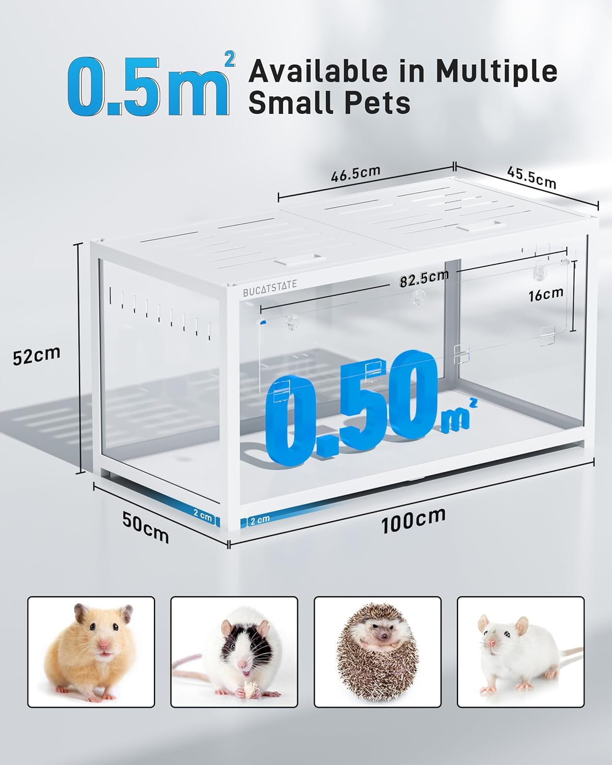Thumbnail 1 de BUCATSTATE Hamster Cage 3.0 Large Metal Cage (stackable, top access) for Dwarf & Syrian hamsters