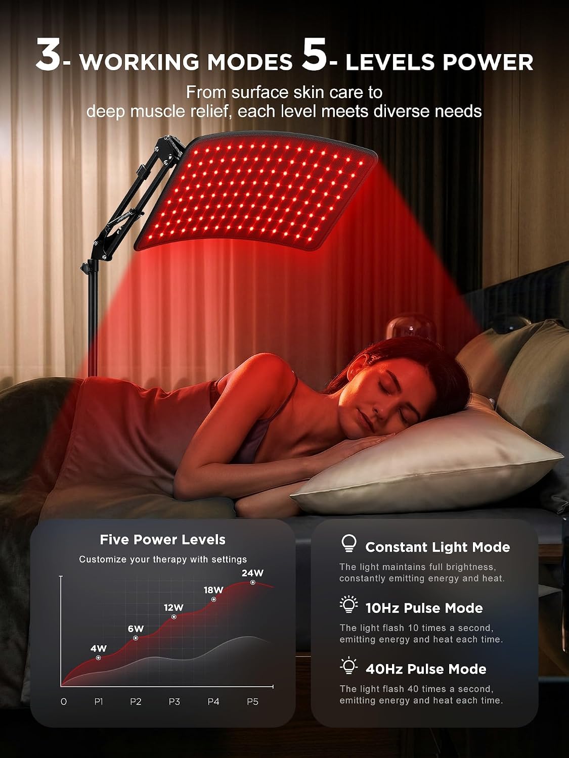 Thumbnail 6 de INTEO 2-in-1 Red Light Therapy Lamp for Body and Face (660nm/850nm) with Detachable Design