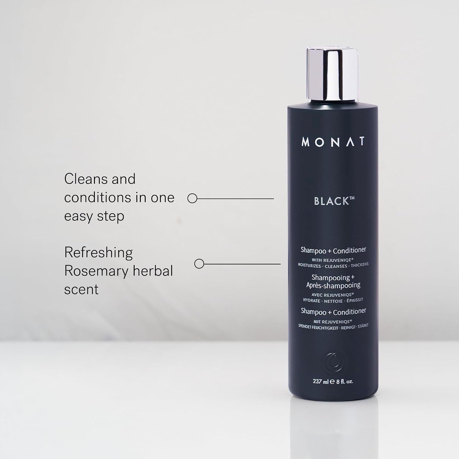 Thumbnail 2 de MONAT Black Shampoo + Conditioner 2-in-1 (All Hair Types) — Cleanses, Conditions, and Helps Support Stronger-Looking Hair, 8.0 fl oz