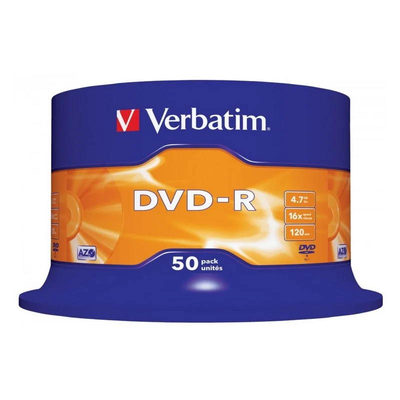 Detalle de Verbatim DVD-R 4,7 GB 16x Bobina 50 unidades 📀