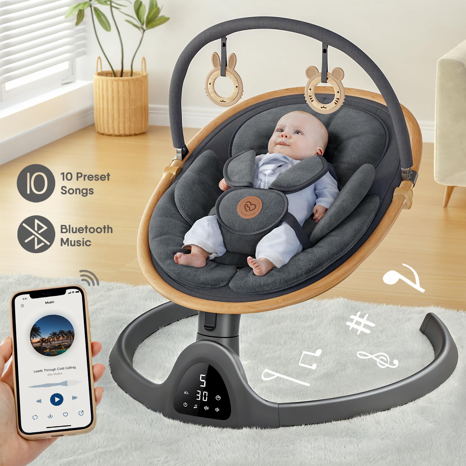 Detalle 1 de Fasonbaby Infant Swing with 3 Seat Positions