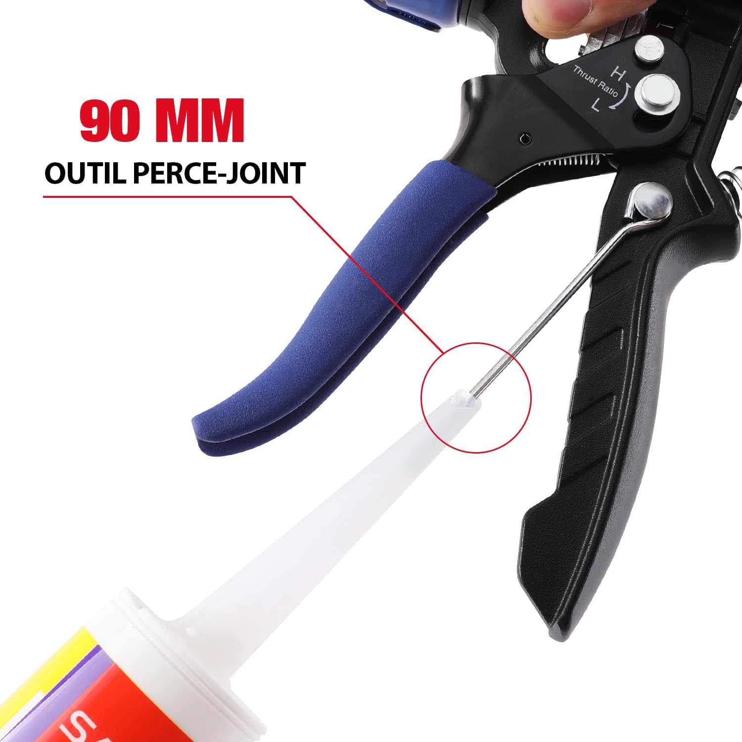 Thumbnail 5 de WORKPRO Pistolet à Calfeutrer Silicone en Métal – double poussée, 360° et 2 rapports 9:1 / 18:1