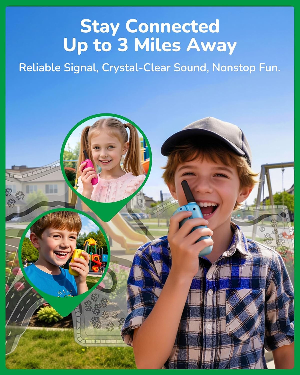 Detalle de Rechargeable Kids Walkie Talkies (2000mAh) for Ages 3–12 — 2-Way Radios with Long-Lasting Battery