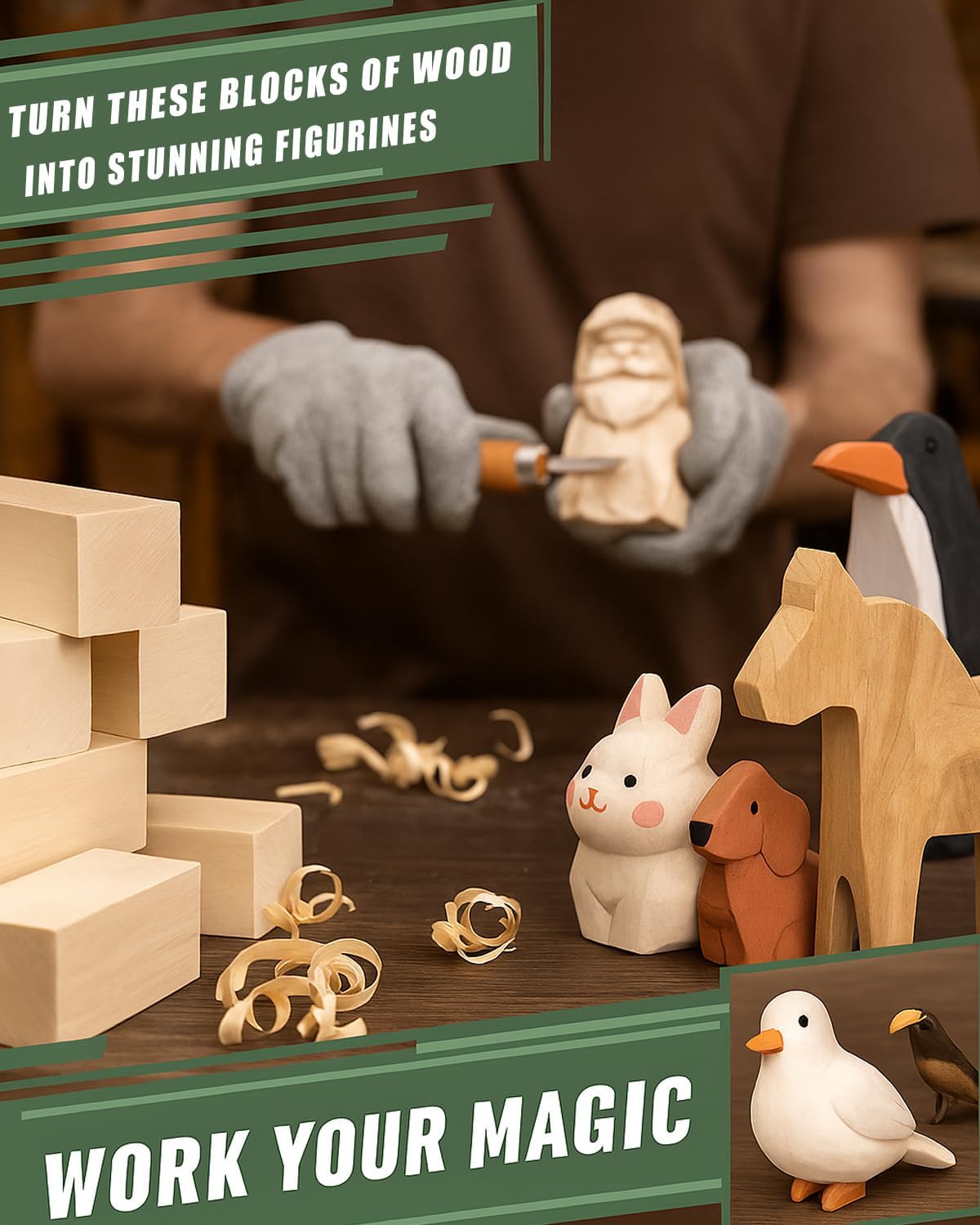 Detalle de Basswood Carving Blocks 3 sizes
