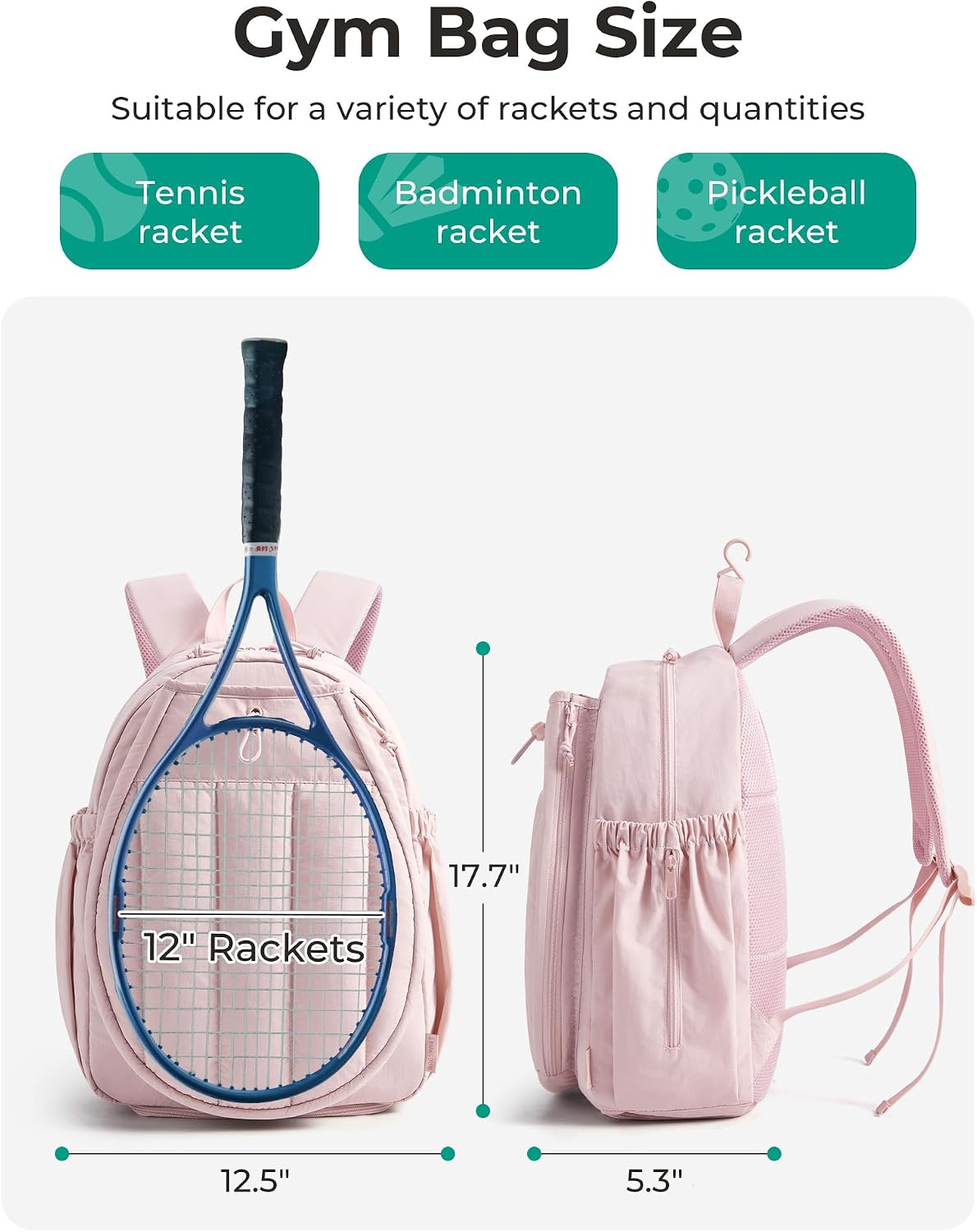 Detalle 1 de BAGSMART Tennis Backpack in Quilted Taslan