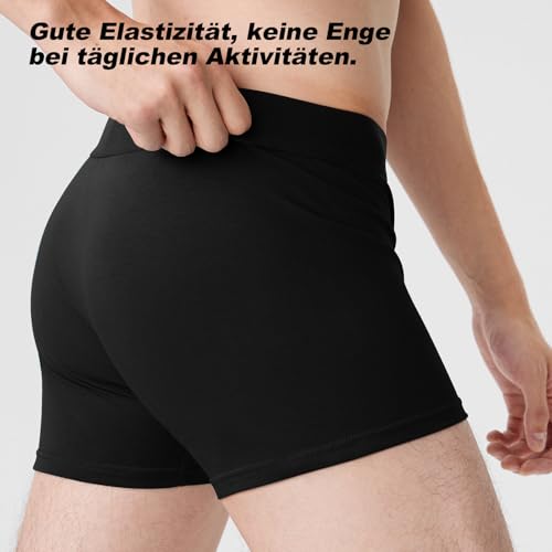 Detalle de QINCAO Boxershorts Herren 6er Pack – Ohne Logo, Baumwolle, komfortabler Sitz