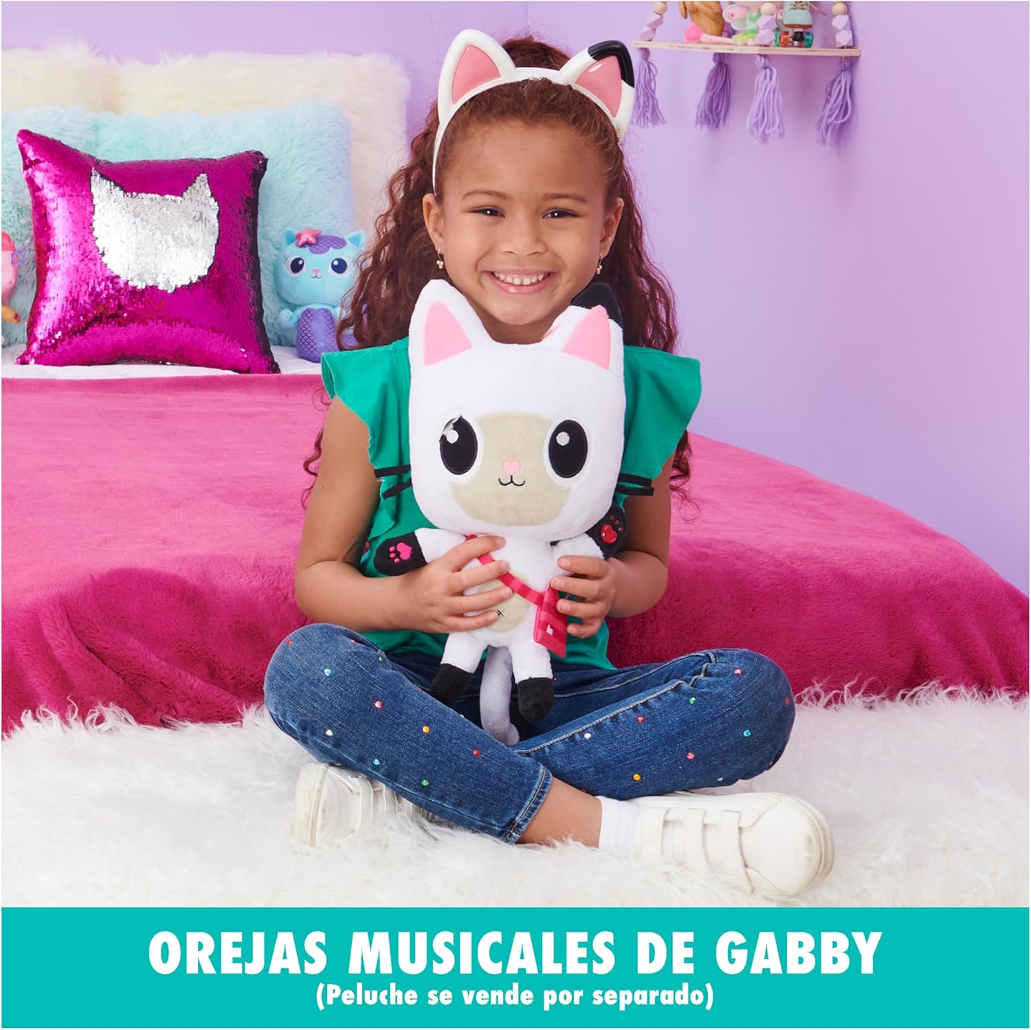 Detalle 2 de La Casa de Muñecas de Gabby Orejas de Gato Mágicas (DREAMWORKS GABBY'S DOLLHOUSE) con luces, música y sonidos