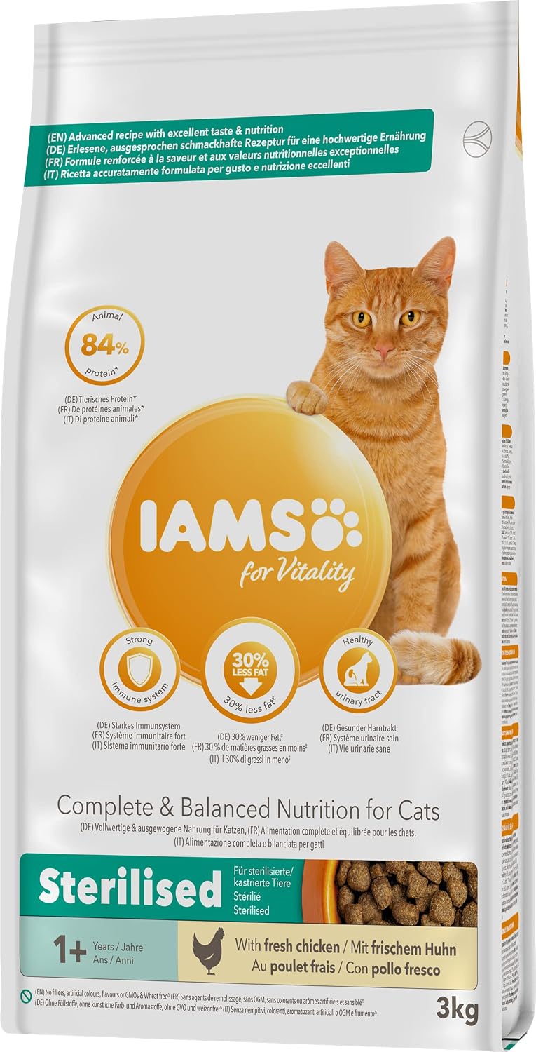 Thumbnail 5 de IAMS Alimento seco para gatos esterilizados con pollo fresco (3 kg)