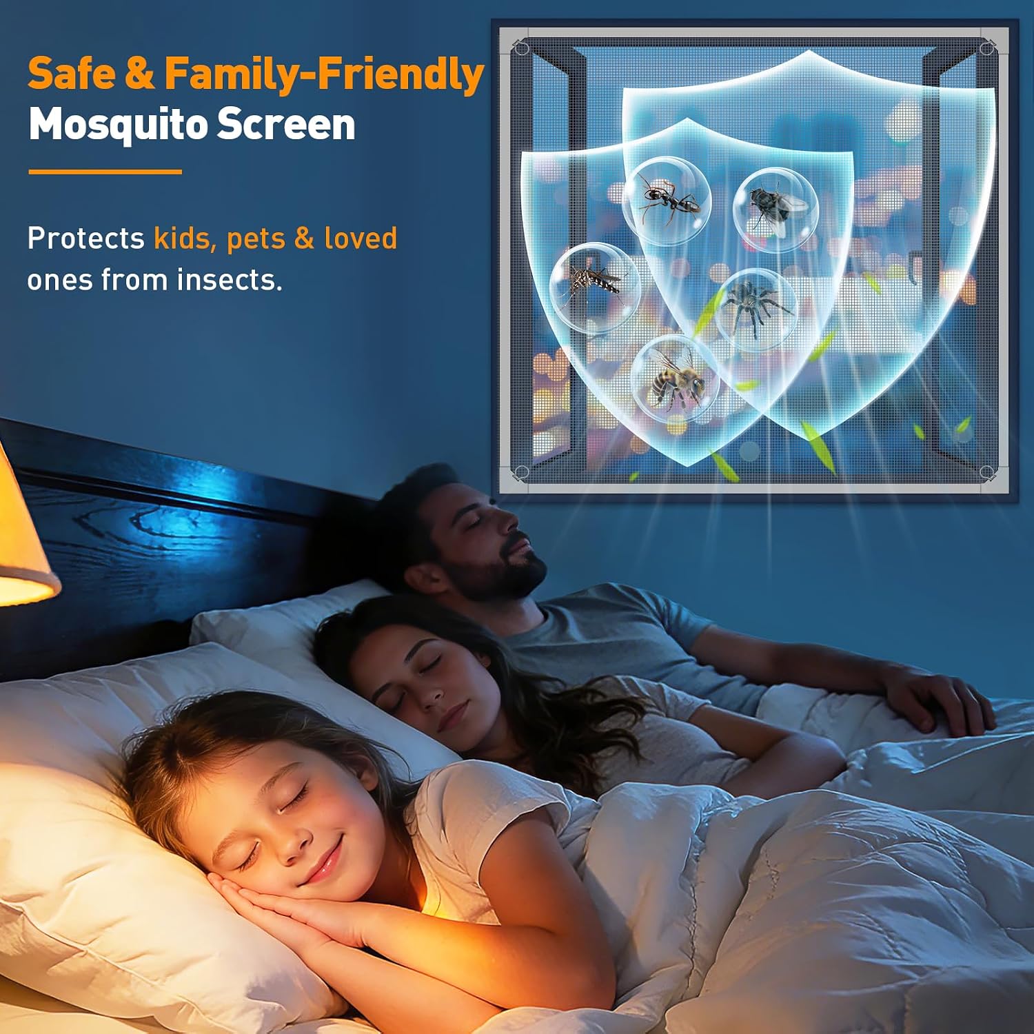 Detalle 2 de OWYR Magnetic Window Screen, 43" x 47", Fibreglass Mesh, Magnetic Closure
