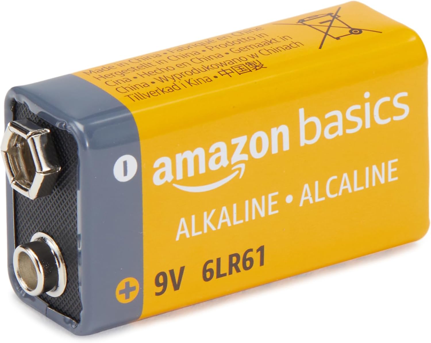 Detalle 2 de Amazon Basics 9 V Alkalibatterien (9V/6LR61), 12er-Pack – zuverlässig für Rauchmelder, Elektronik und Audio