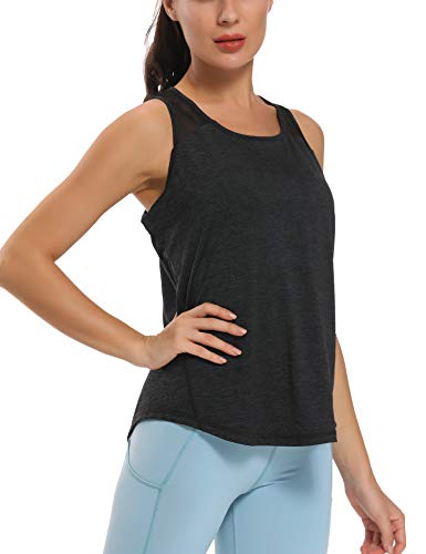Detalle 1 de Dawnrole Workout Tank Top for Women – Dark Grey, Sleeveless Gym, Yoga & Run