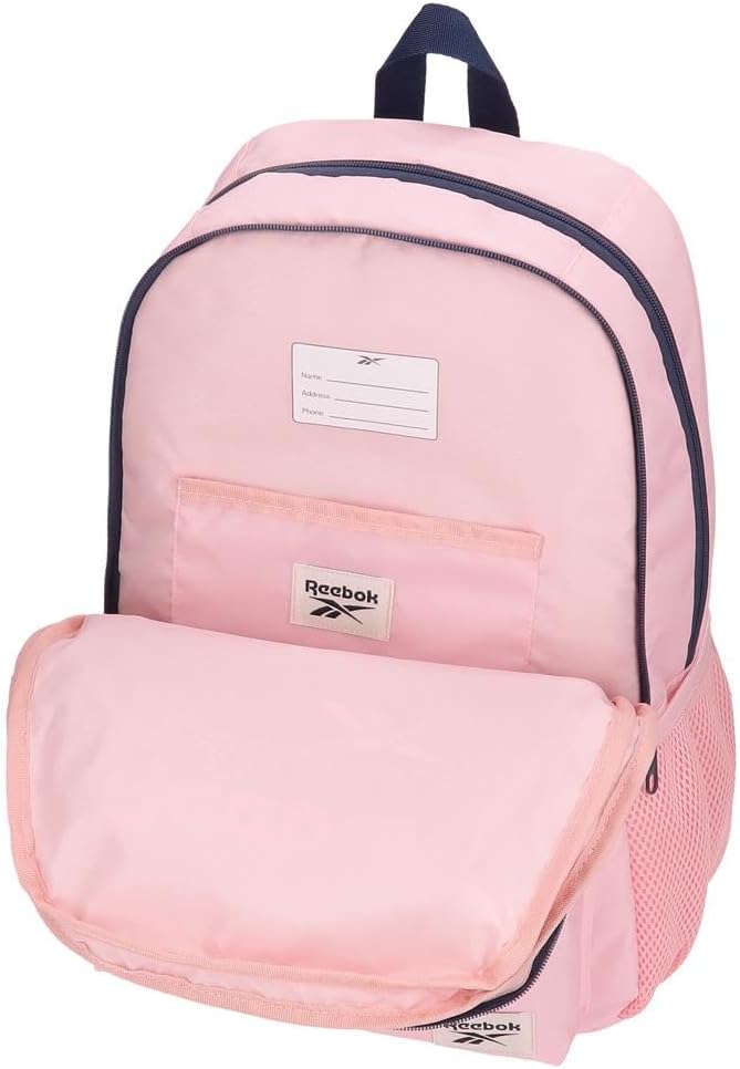 Detalle de Zaino Reebok Sidney – modello scuola, blu e rosa, poliestere, spallacci ergonomici imbottiti