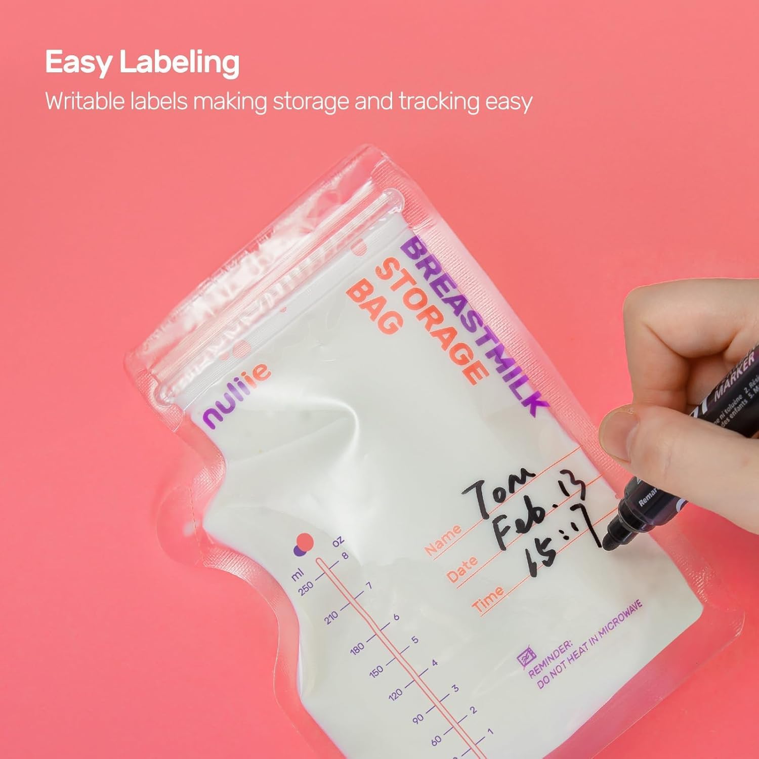 Thumbnail 6 de Nuliie 120 Pcs Breast Milk Storage Bags with Pour Spout and Pre-Sterilised Design