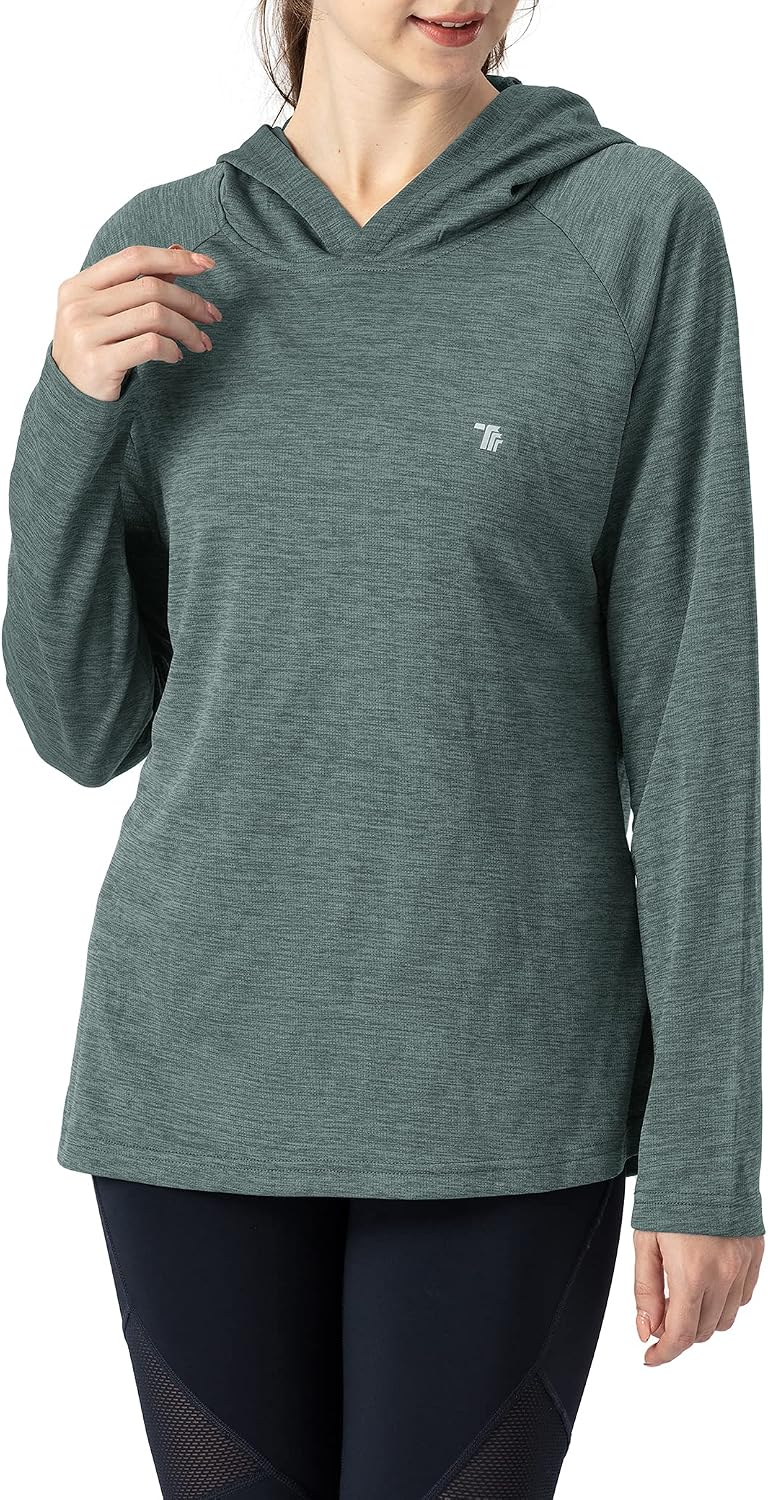 Thumbnail 3 de YSENTO Damen Langarm Sportshirt mit Hoodie – UPF 50+, schnelltrocknend, Daumenlöcher