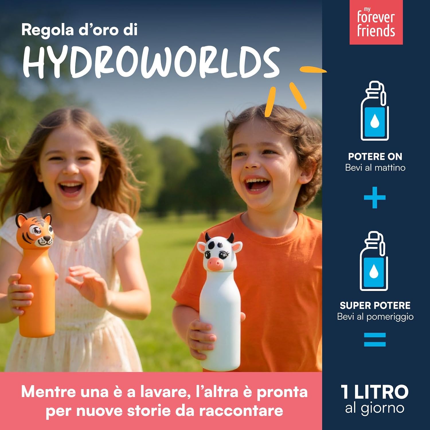 Detalle de CapsHero Borraccia Termica per Bambini Flamingo Fia, Acciaio Inox Senza BPA, 520 ml